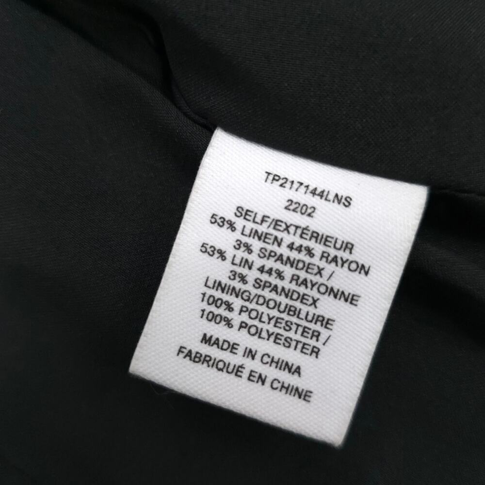 NWOT Derek Lam 10 Crosby Genna Puff Sleeve Front Zip Linen Blend Top Cropped - Picture 7 of 10